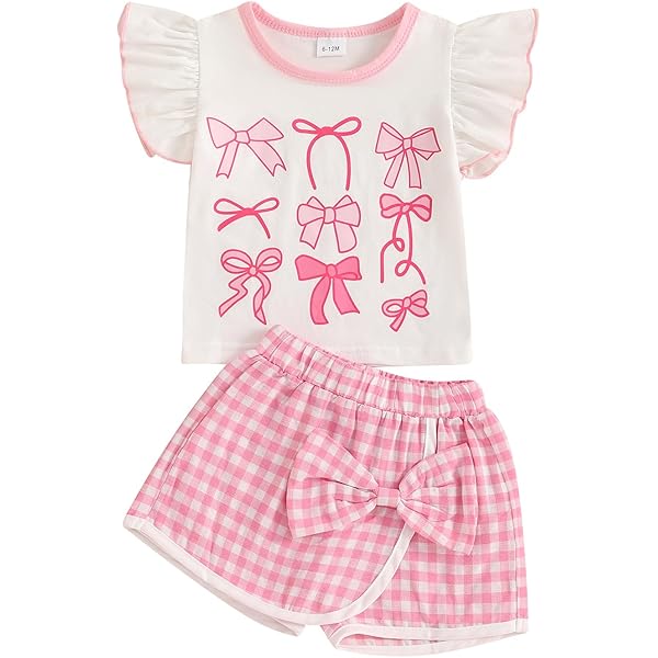 Bunny Shirt Plaid Shorts Toddler Girl Bunny Outfit Set - Summer